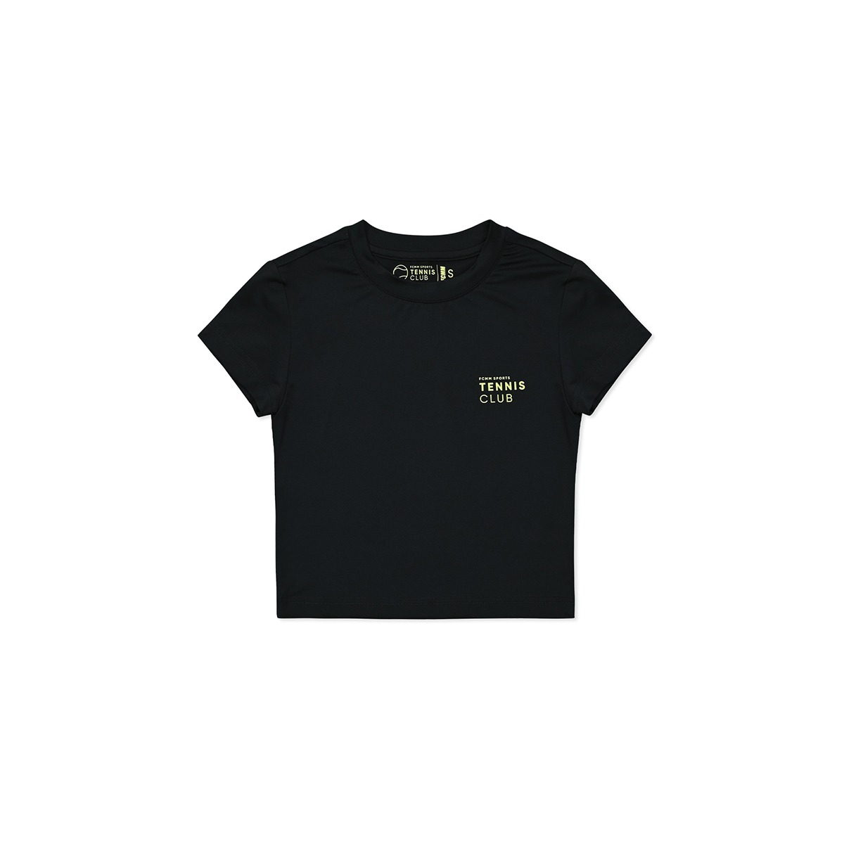 우먼스 테니스 클럽 크롭 티셔츠 - 블랙