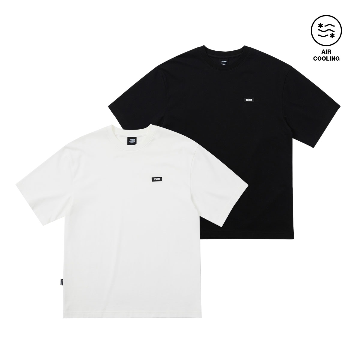 에센셜 쿨링 코튼 2-PACK 티셔츠 - 블랙/화이트